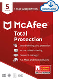 McAfee Total Protection 2020 Antivirus Internet Security Software, 5 Device , 1 Year - Download